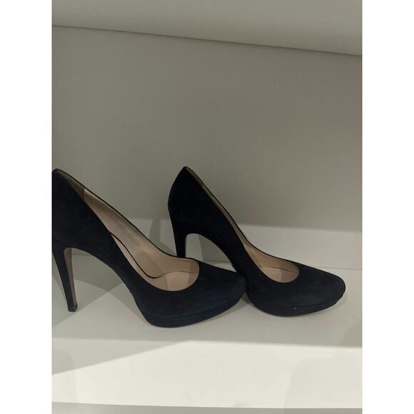 Prada Navy Blue Suede Pointed Toe Pumps - Picture 4 of 4